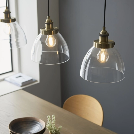 Lampa wisząca mosiężna 3-punktowa ze szklanymi kloszami 98114 z serii Hansen - Endon Lighting