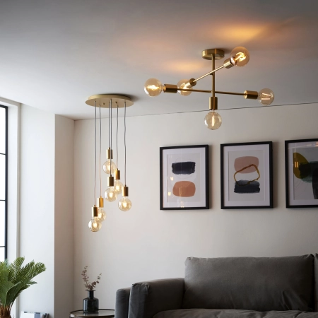 Lampa wisząca metalowa złota 6-punktowa 98136 z serii Studio - Endon Lighting