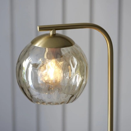 Lampa podłogowa mosiężna ze szklanym kloszem 98271 z serii Dimple - Endon Lighting