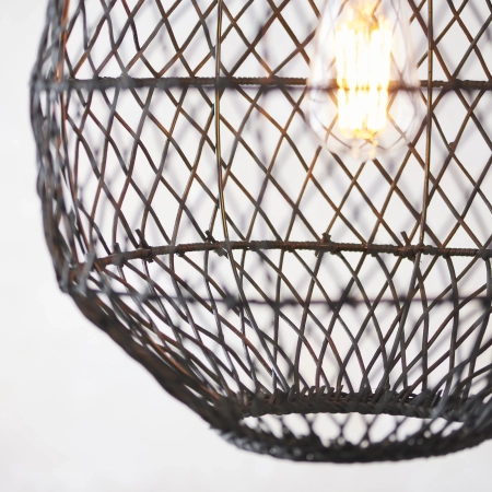 Lampa wisząca czarna rattanowa ażurowa 98472 z serii Pimva - Endon Lighting