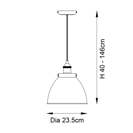 Lampa wisząca metalowa mosiężna 23,5cm 98745 z serii FRANKLIN - Endon Lighting