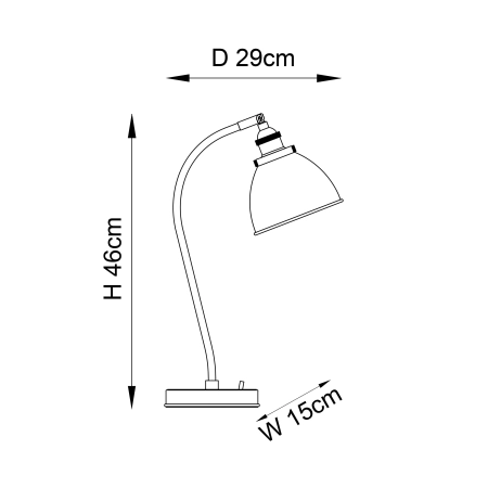 Lampa stołowa metalowa mosiężna 46cm 98747 z serii Franklin - Endon Lighting