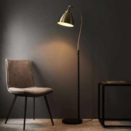 Lampa podłogowa metalowa czarno-mosiężna 98748 z serii Franklin - Endon Lighting