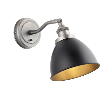 Kinkiet metalowy czarny z mosiężnym wnętrzem 98751 z serii Franklin - Endon Lighting
