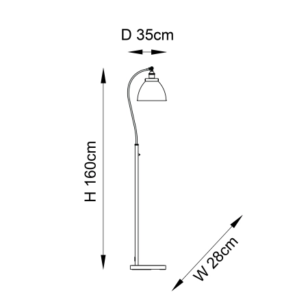 Lampa podłogowa metalowa czarna 160cm 98753 z serii Franklin - Endon Lighting