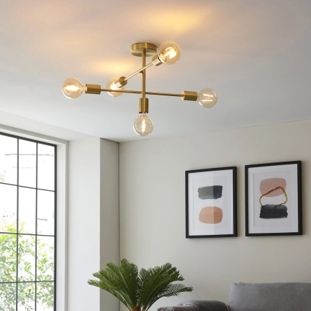 Lampa sufitowa mosiężna 5-punktowa 98786 z serii STUDIO - Endon Lighting
