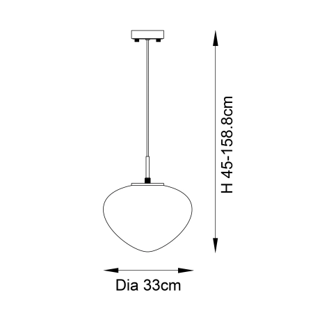 Lampa wisząca szklana mosiężna 1-punktowa 98815 z serii MALI - Endon Lighting