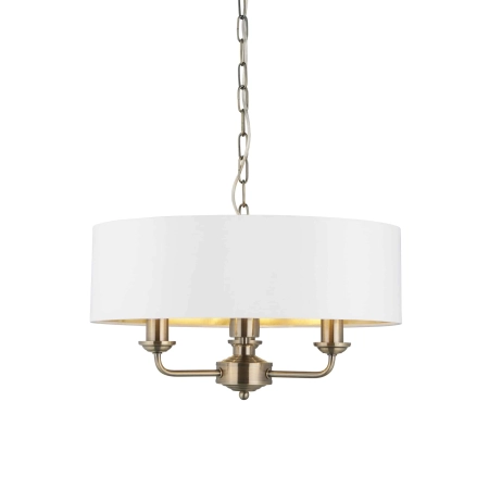 Lampa wisząca biała z mosiądzem 3-punktowa 98934 z serii Highclere - Endon Lighting