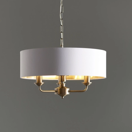 Lampa wisząca biała z mosiądzem 3-punktowa 98934 z serii Highclere - Endon Lighting