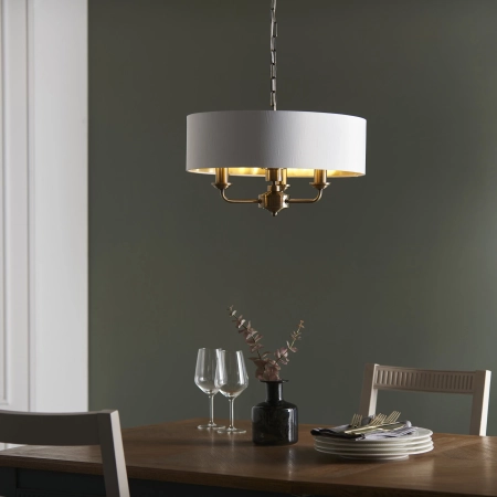 Lampa wisząca biała z mosiądzem 3-punktowa 98934 z serii Highclere - Endon Lighting