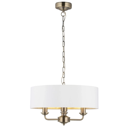 Lampa wisząca biała z mosiądzem 3-punktowa 98934 z serii Highclere - Endon Lighting