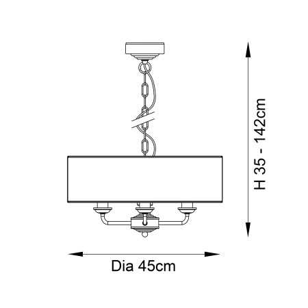Lampa wisząca biała z mosiądzem 3-punktowa 98934 z serii Highclere - Endon Lighting