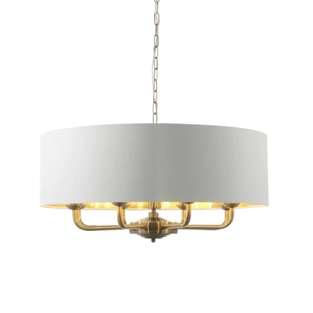 Lampa wisząca 8-punktowa biała z mosiądzem 70cm 98938 z serii Highclere - Endon Lighting