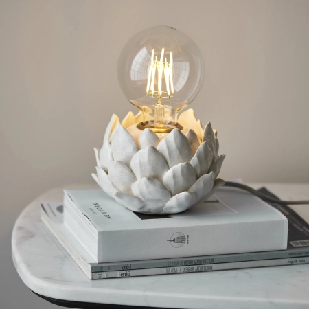 Lampa stołowa ceramiczna biała w kształcie kwiatu 99147 z serii Artichoke - Endon Lighting