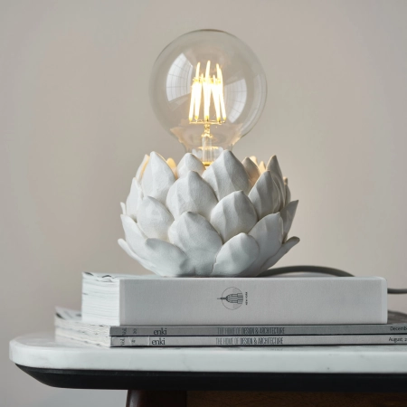 Lampa stołowa ceramiczna biała w kształcie kwiatu 99147 z serii Artichoke - Endon Lighting