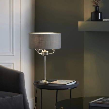 Lampa stołowa metalowa szara 3-punktowa 99149 z serii Highclere - Endon Lighting