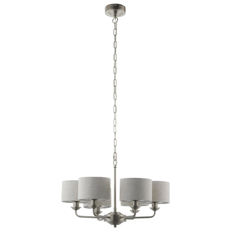 Lampa wisząca metalowa srebrna z beżowymi abażurami 99151 z serii Highclere - Endon Lighting