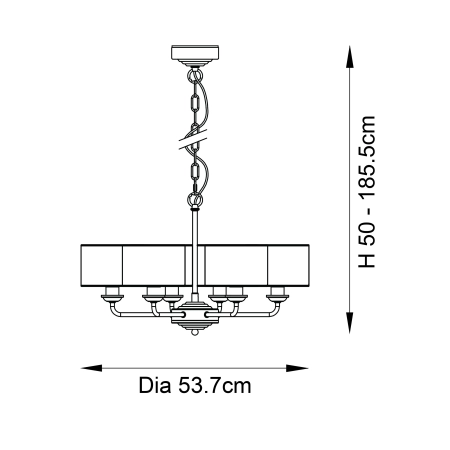 Lampa wisząca metalowa srebrna z beżowymi abażurami 99151 z serii Highclere - Endon Lighting