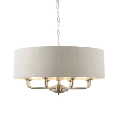 Lampa wisząca 8-punktowa srebrna z szarym abażurem 99152 z serii Highclere - Endon Lighting