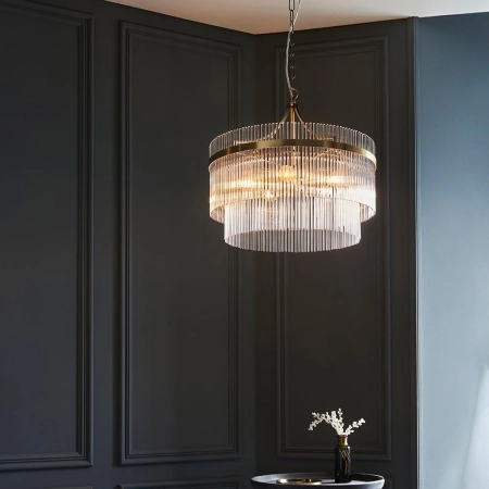 Lampa wisząca mosiężna szklana 5-punktowa 99166 z serii Marietta - Endon Lighting