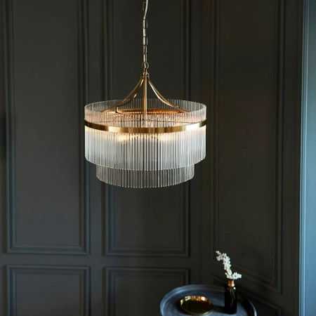 Lampa wisząca mosiężna szklana 5-punktowa 99166 z serii Marietta - Endon Lighting