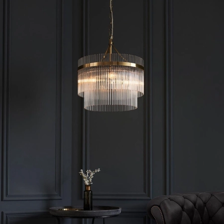 Lampa wisząca mosiężna szklana 3-punktowa 99167 z serii Marietta - Endon Lighting
