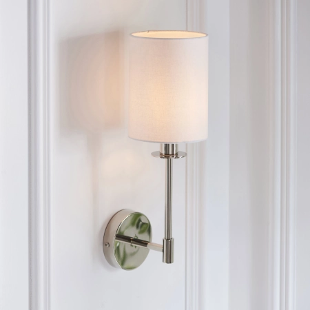 Kinkiet niklowany z białym abażurem 99497 z serii SANCERRE - Endon Lighting