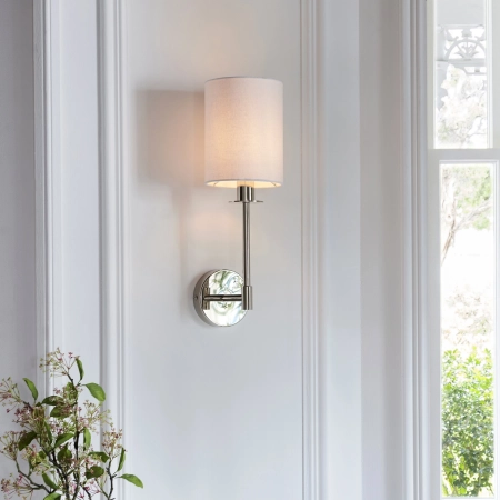 Kinkiet niklowany z białym abażurem 99497 z serii SANCERRE - Endon Lighting
