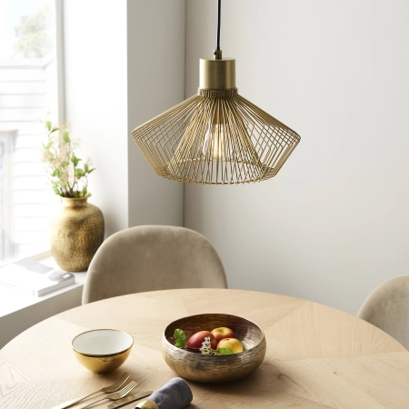 Lampa wisząca metalowa złota ażurowa 31cm 99498 z serii Kimberley - Endon Lighting