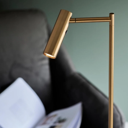 Lampa podłogowa metalowa mosiężna LED 99774 z serii Dedicated Reader - Endon Lighting