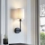Kinkiet czarny metalowy z białym abażurem 101660 z serii Sancerre - Endon Lighting