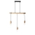 Lampa wisząca drewniana z czarnymi detalami 3-punktowa 101678 z serii Sven - Endon Lighting