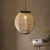 Lampa wisząca okrągła z drewna i tkaniny 47cm 101688 z serii Zaire - Endon Lighting