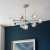Lampa wisząca niklowa 8-punktowa ze szklanymi kloszami 104051 z serii Allegra - Endon Lighting