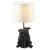 Lampa stołowa z figurką psów czarna z lnianym kloszem 106794 z serii WESTIE - Endon Lighting
