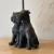Lampa stołowa z figurką psów czarna z lnianym kloszem 106794 z serii WESTIE - Endon Lighting