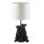 Lampa stołowa z figurką psów czarna z lnianym kloszem 106794 z serii WESTIE - Endon Lighting