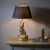 Lampa stołowa złota z figurką lisa i czarnym kloszem 106796 - Endon Lighting