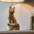 Lampa stołowa złota z figurką lisa i czarnym kloszem 106796 - Endon Lighting
