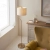Lampa podłogowa mosiężna z lnianym abażurem 108022 z serii Clement - Endon Lighting