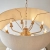Lampa wisząca mosiężna z beżowym abażurem 8-punktowa 110727 z serii Highclere - Endon Lighting