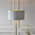 Lampa podłogowa mosiężna z białym abażurem 150cm 112571 z serii HIGHCLERE - Endon Lighting