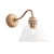Kinkiet mosiężny z drewnem i szklanym kloszem 113371 z serii Cotswold - Endon Lighting