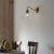 Kinkiet mosiężny z drewnem i szklanym kloszem 113371 z serii Cotswold - Endon Lighting