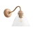 Kinkiet mosiężny z drewnem i szklanym kloszem 113371 z serii Cotswold - Endon Lighting