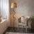 Lampa podłogowa czarna metalowa z abażurem z rafii 114223 z serii Wriggle - Endon Lighting