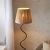 Lampa podłogowa czarna metalowa z abażurem z rafii 114223 z serii Wriggle - Endon Lighting