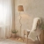 Lampa podłogowa mosiężna z kloszem z rafii 114224 z serii Wriggle - Endon Lighting