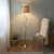 Lampa podłogowa mosiężna z kloszem z rafii 114224 z serii Wriggle - Endon Lighting