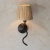 Kinkiet czarny metalowy z kloszem z rafii 114226 z serii Wriggle - Endon Lighting